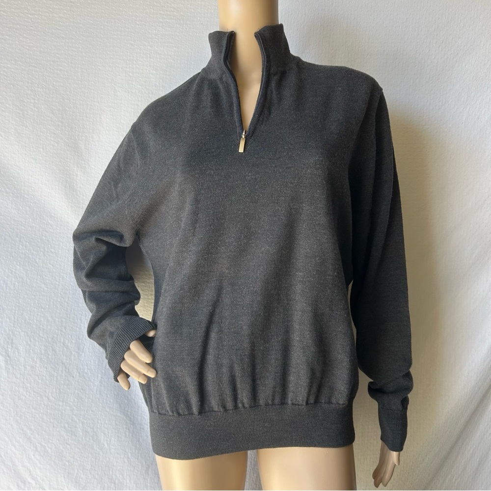 TOSCANO Merino Wool Men's Charcoal Gray Sweater